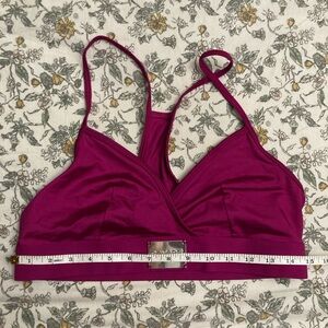 Stretch Bralette Pink Savage X Fenty Racerback Bra and logo detail